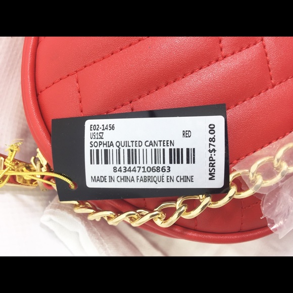 Bebe Sophia Quilted Canteen XBODY. Red/Gold. NWT. - Picture 3 of 7